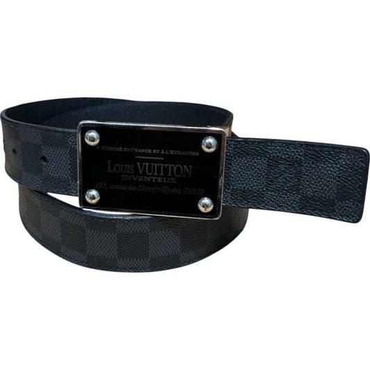 Louis Vuitton ⑤ M9632 Ca2121 Santure Ambantour Belt Men's Gray 90 32