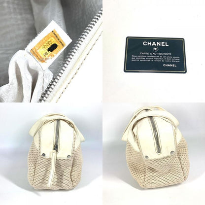 Chanel Handbag CC Coco Logo Leather / Canvas Beige