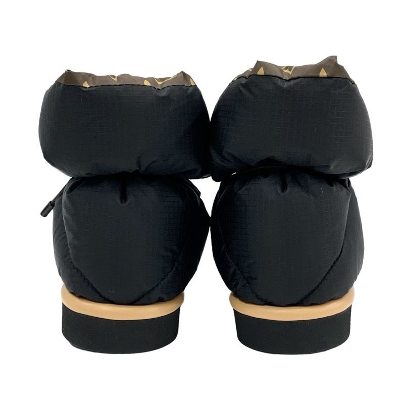 Louis Vuitton Pillow Line Monogram Boots Short Boots Shoes Nylon Black Brown
