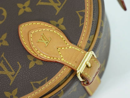 Authentic Louis Vuitton LV Tambourin Monogram Shoulder Bag Pochette Brown