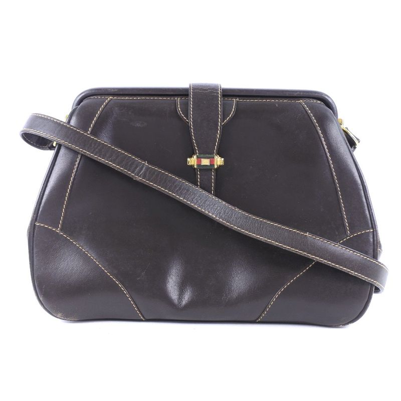 Gucci Vintage Calf Brown Women's Shoulder Bag