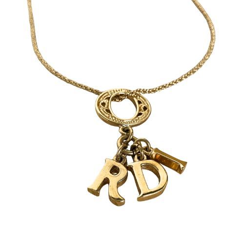 Christian DIOR Necklace DIOR Logo Metal Gold