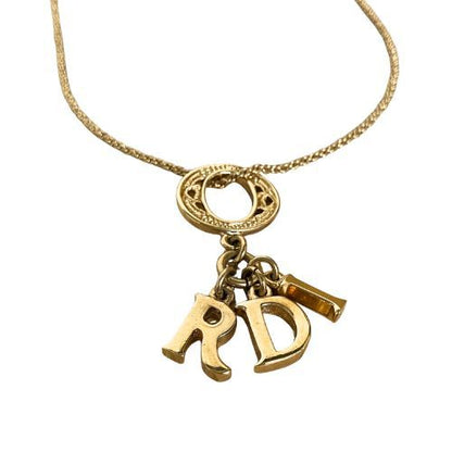 Christian DIOR Necklace DIOR Logo Metal Gold