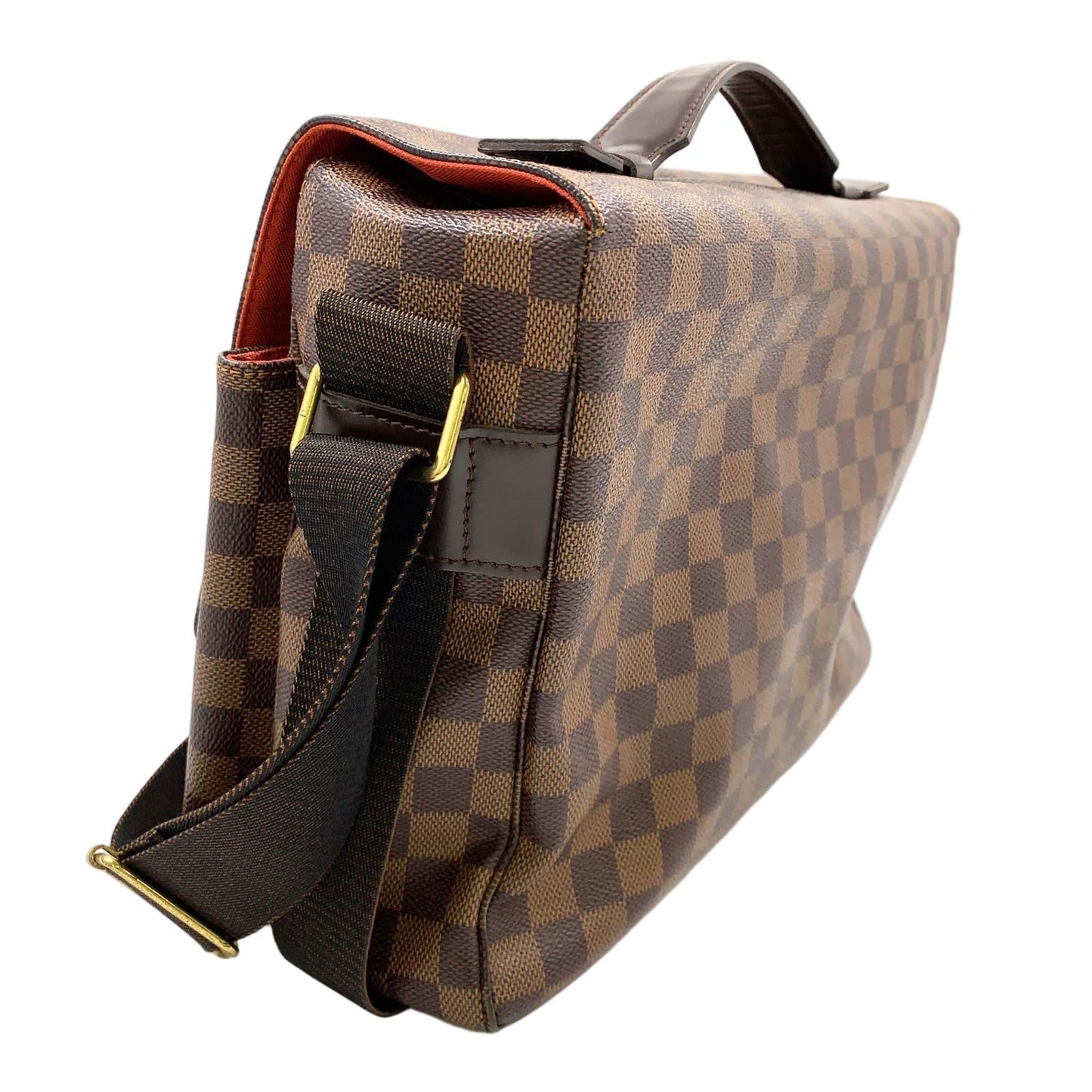 Louis Vuitton Broadway Damier Ebene Leather Brown Shoulder Bag Gold — view 2