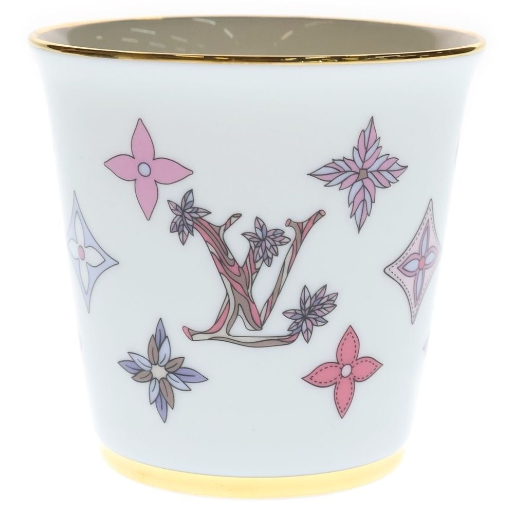 Louis Vuitton Monogram Flower Porcelain Mug Tableware White Hat
