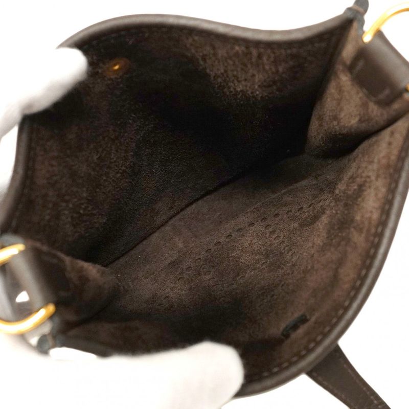 Hermes Shoulder Bag Evelyn TPM Taurillon Cles Mance Ebène Gold Hardware W