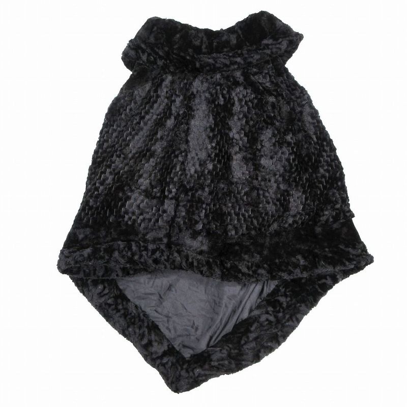 Vintage Fendi Fur Asymmetrical Long Cape Poncho Fur Coat Made in Italy Black Ur8