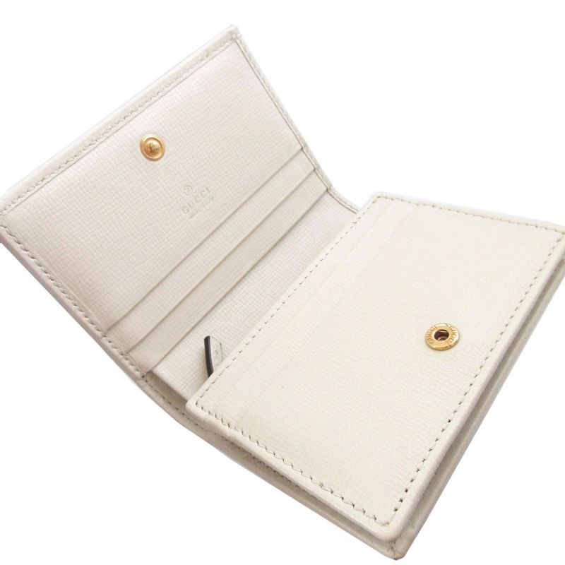 Gucci 621887 Horsebit GG Supreme Leather Beige Compact Wallet Bifold Wallet