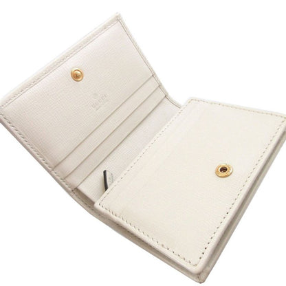 Gucci 621887 Horsebit GG Supreme Leather Beige Compact Wallet Bifold Wallet