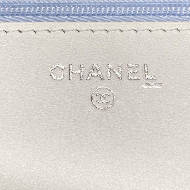 Chanel Wallet Matelasse Ap0250 Light Blue×white×multi