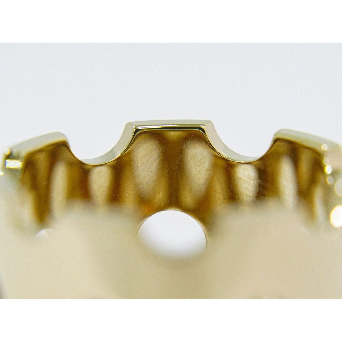 Hermes Scarf Ring Gold Plated Perforated — view 7