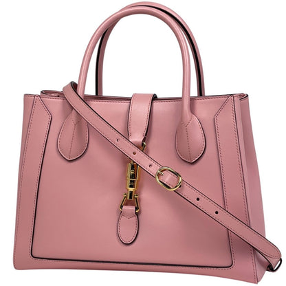 Gucci Jackie Tote 2-Way Shoulder Bag Leather Pink