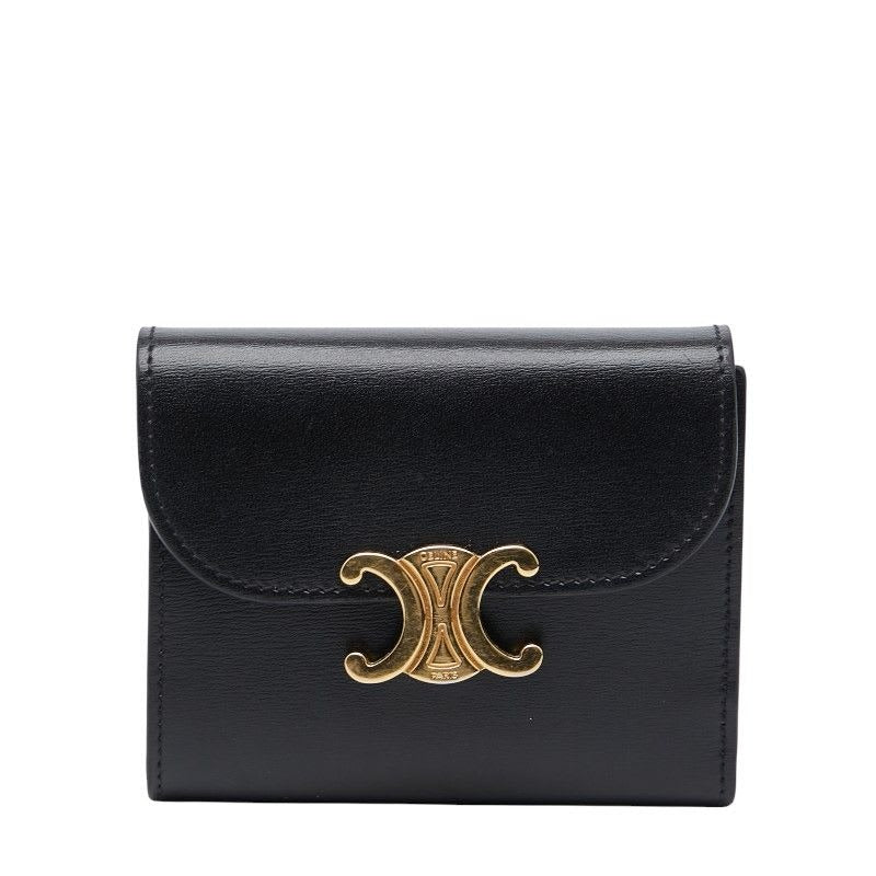 Celine Triomphe Black Leather
