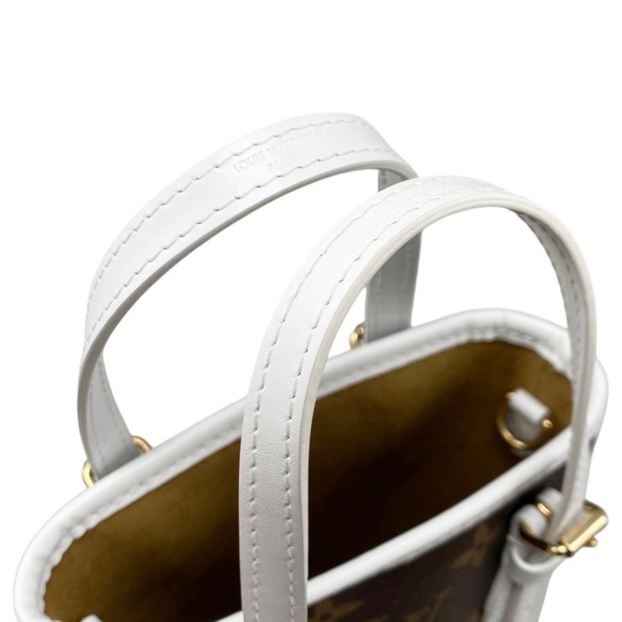 Louis Vuitton Handbag Shoulder Bag Nano Bucket M81489 Monogram White Louis