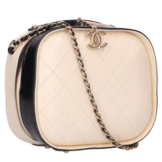 Chanel Vanity Quilted CC Logo Charm Chain Shoulder Bag