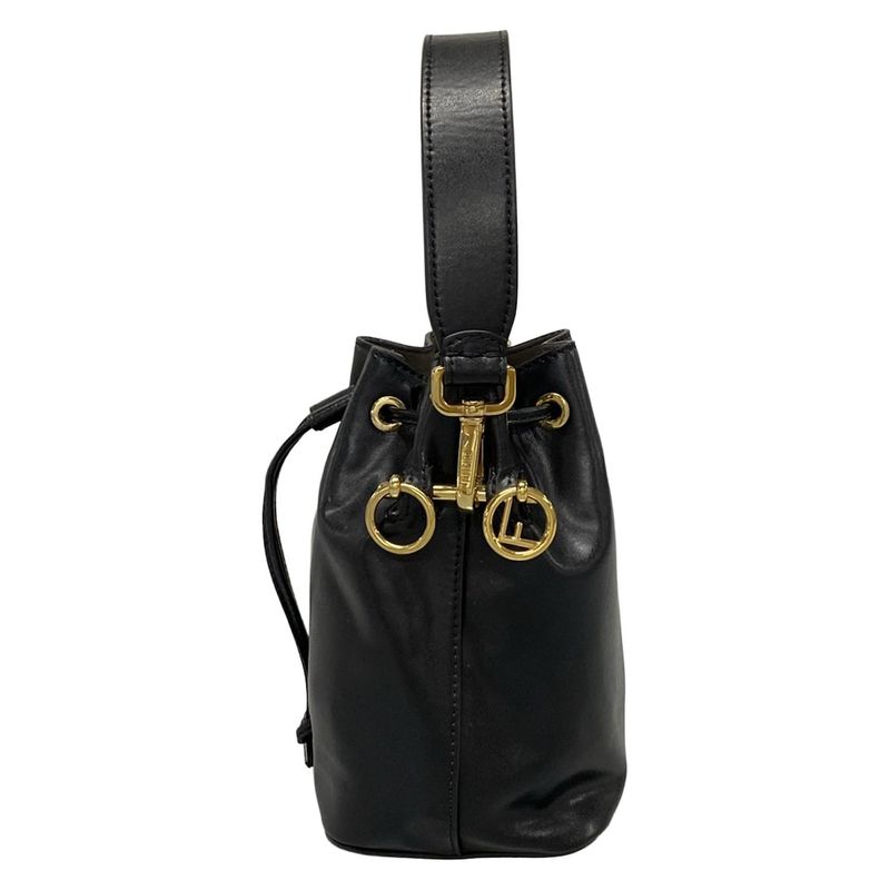 Fendi Handbag Mini Montresor 8bs010 Black Drawstring Shape / Mini Bag Leather