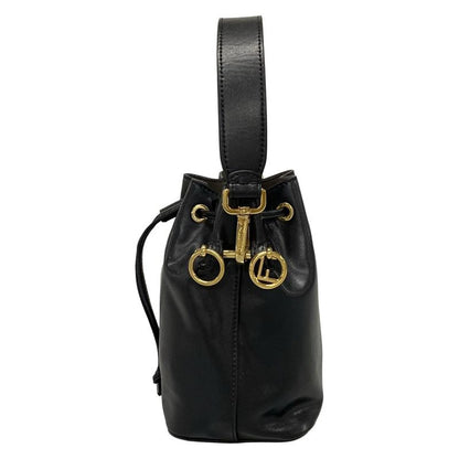 Fendi Handbag Mini Montresor 8bs010 Black Drawstring Shape / Mini Bag Leather