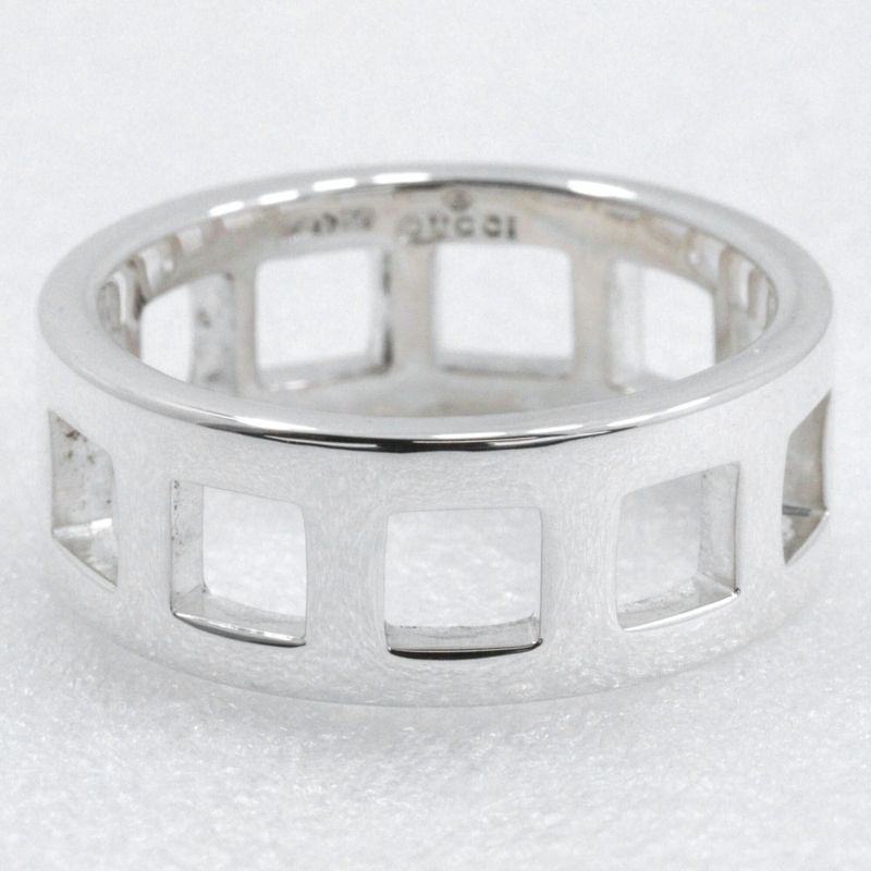 Gucci Open Square Silver 925 Size 12 Ladies 4.3g Ring