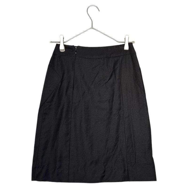 Chanel 03aw Wool Cashmere Silk Coco Mark Side Zip Skirt with Pockets Wool