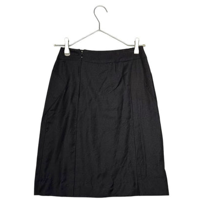 Chanel 03aw Wool Cashmere Silk Coco Mark Side Zip Skirt with Pockets Wool