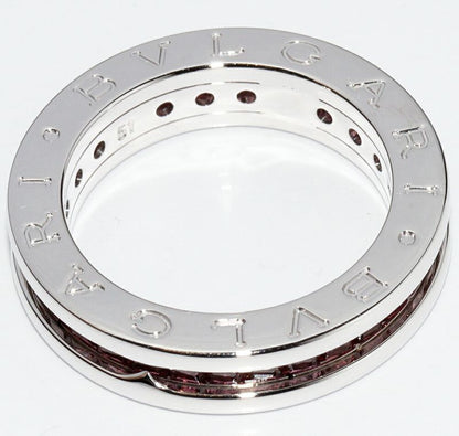 Bulgari Ring 18K White Gold Rhodolite Garnet Bzero1 Ring XS An852563