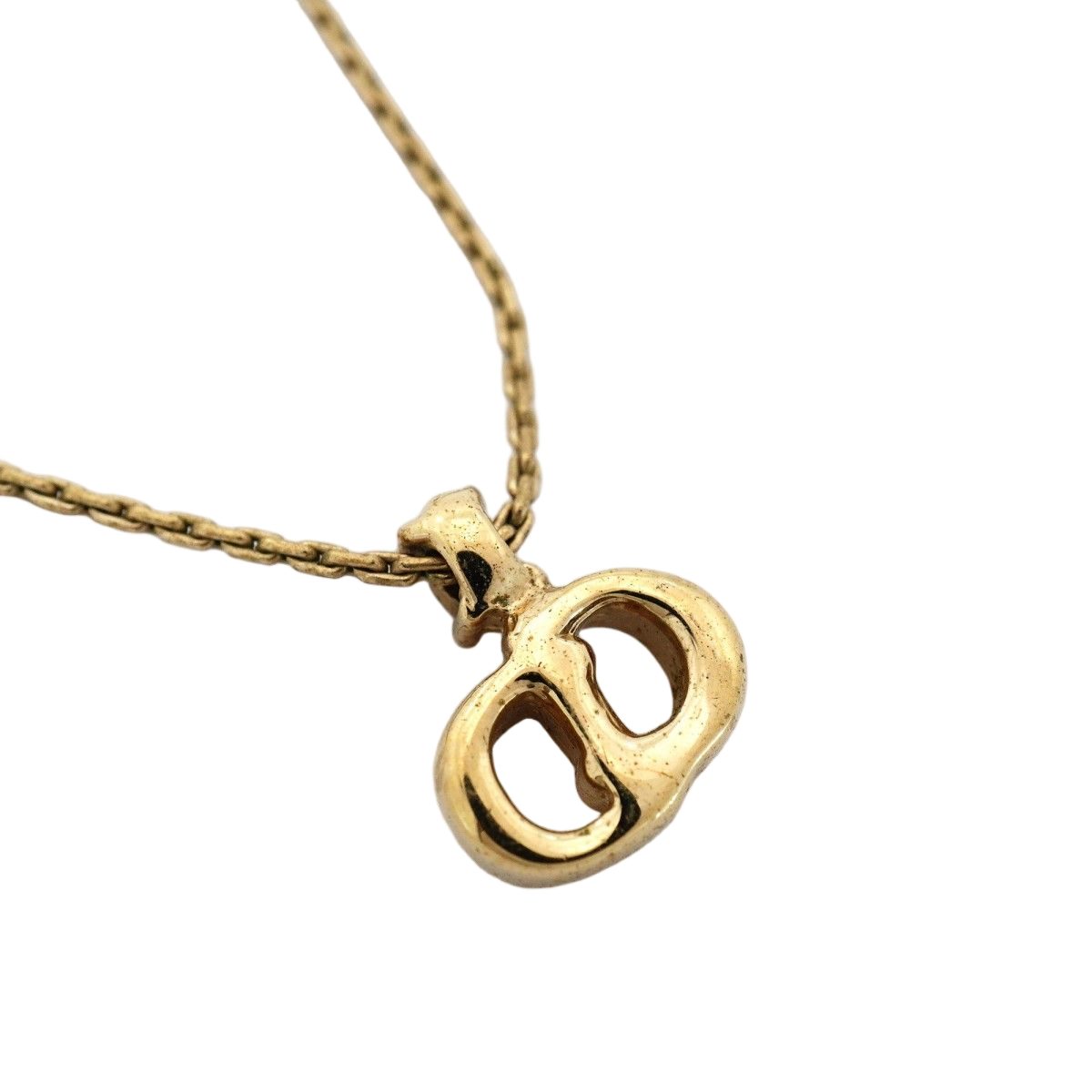 Dior Necklace CD Logo Gold Plated Rhinestone — view 2