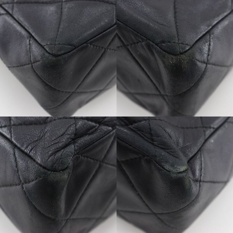 Chanel Matelasse Coco Mark Rope Vintage Lambskin Black Ladies Shoulder Bag