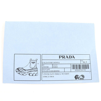 Prada Monolith Re-Nylon Triangle Logo Gabardine Boots Short Black — view 9