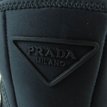 Prada Monolith Re-Nylon Triangle Logo Gabardine Boots Short Black — view 10