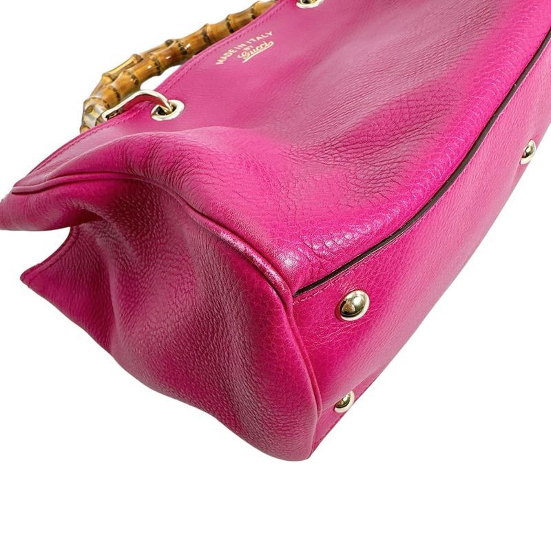 Gucci 323660 2WAY Bag Tote Bamboo Handbag Gucci Pink