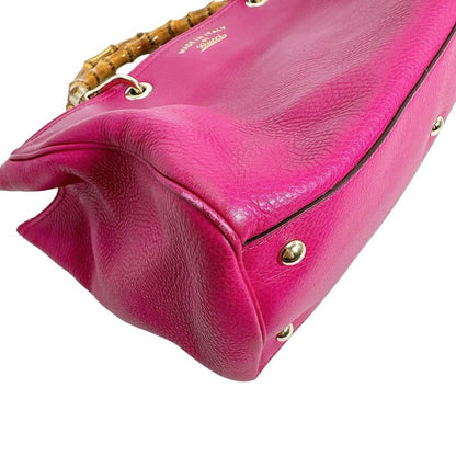Gucci 323660 2WAY Bag Tote Bamboo Handbag Gucci Pink