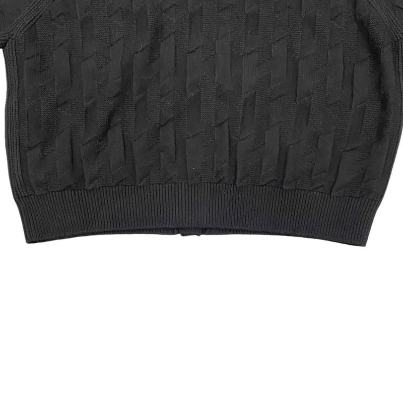 Hermes Knitted Cardigan 4e2706d3 Size 44 H Logo Wool Nylon Black Hermes