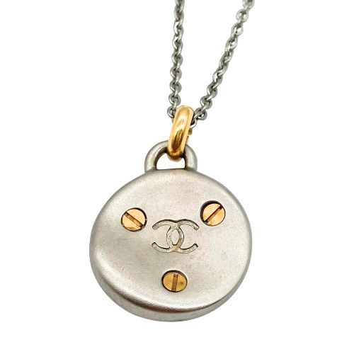 Chanel Necklace 1998 Medallion Silver