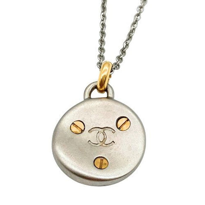 Chanel Necklace 1998 Medallion Silver