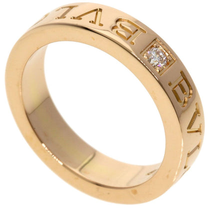 Bvlgari Double Logo Diamond Ring 18K Pink Gold