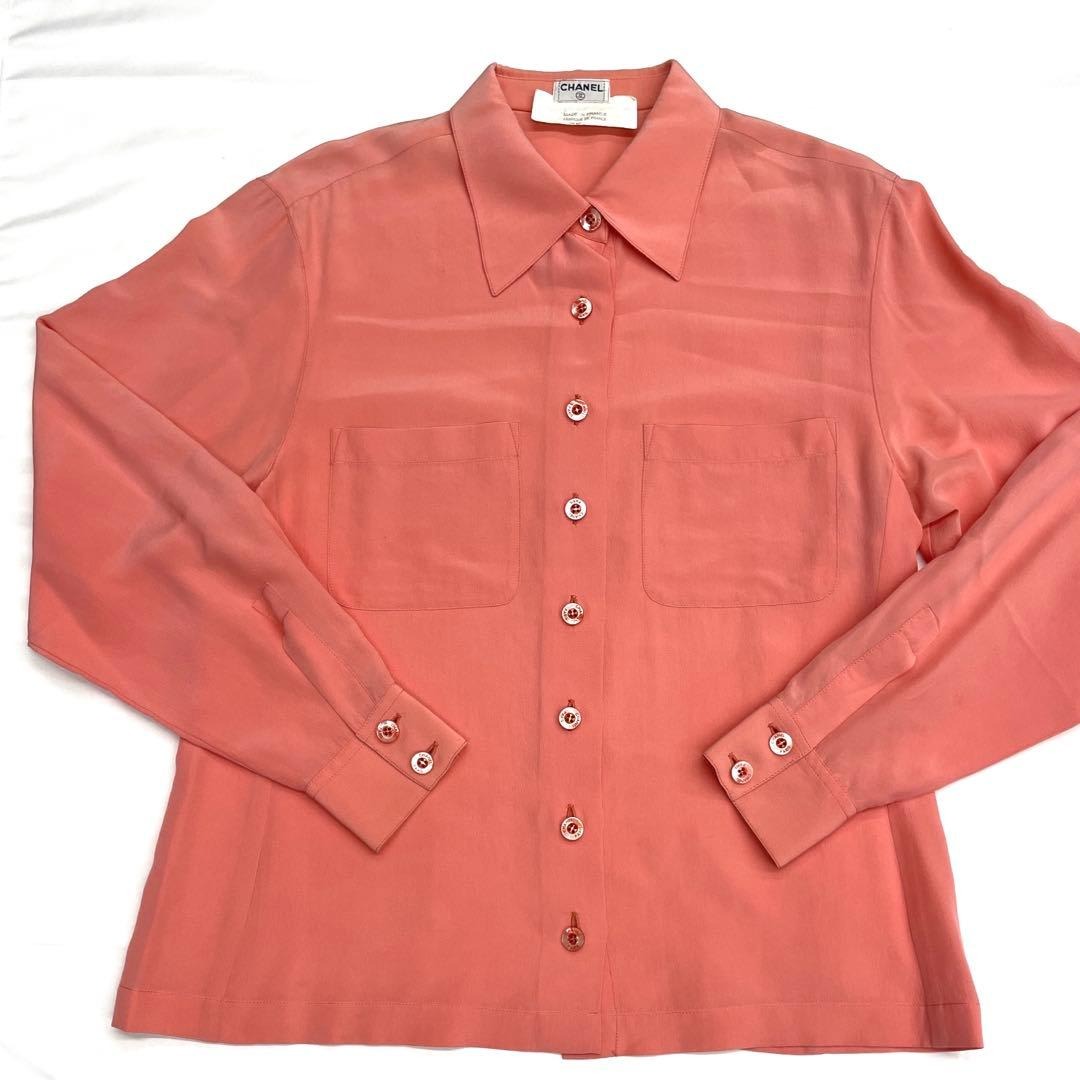 Chanel Long Sleeve Top Blouse Shirt Pink