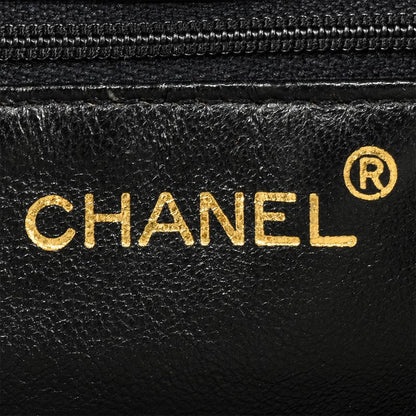 Chanel Matelasse Coco Mark Chain Shoulder Bag Lambskin Black Gold Hardware