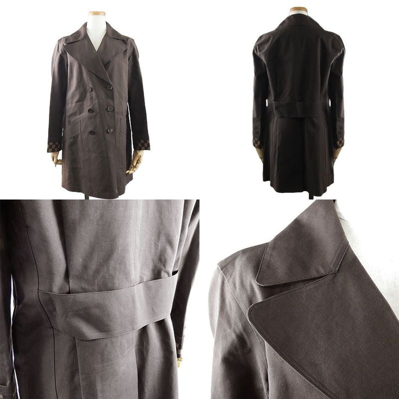 Louis Vuitton Trenchcoat 13196 Cotton Brown Mackintosh Damier