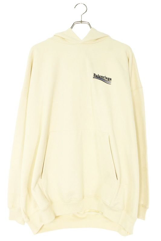 Balenciaga 620947 Tkvi9 Used Campaign Logo Embroidered Pullover Hoodie Men XXS