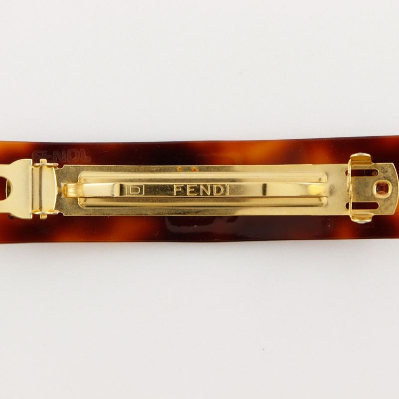 Fendi Vintage Synthetic Resin Gold Ladies Barrette