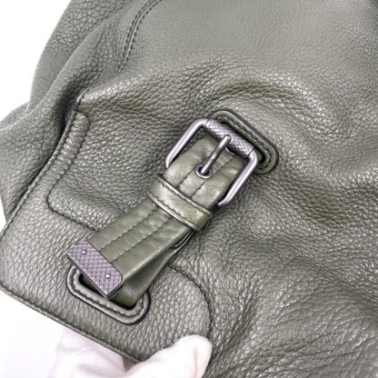Bottega Veneta Tote Leather Khaki Green Handbag Black