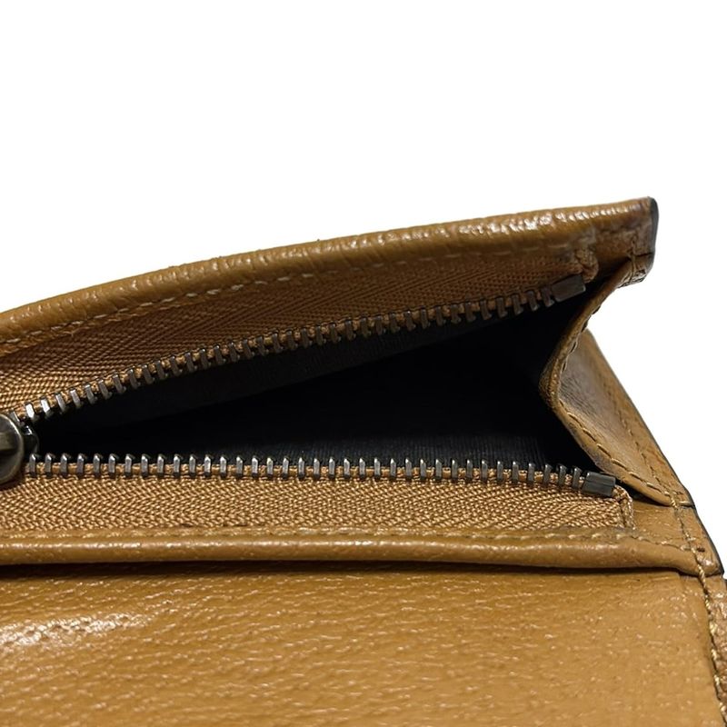 Gucci Bifold Wallet Micro GGGG Plus GG Supreme 602534 Brown X Light Brown X