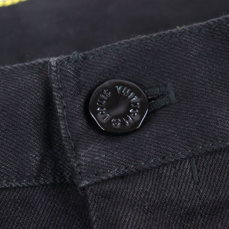 Louis Vuitton 24SS Hid70w Slim Stretch Denim Pants Cotton With Logo Button