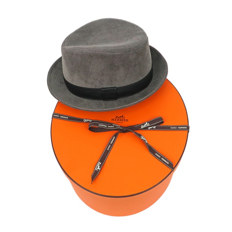 Hermes Hat Gray-black Size 58 Hat Apparel Others