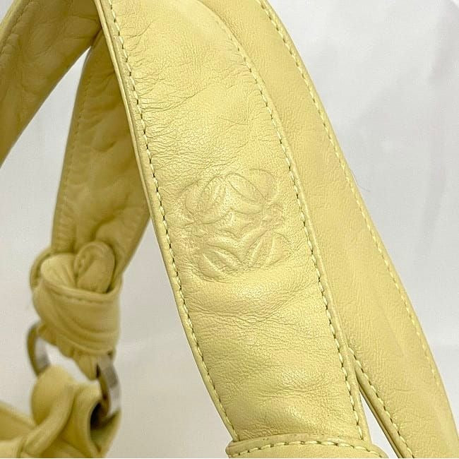 Loewe Handbag Yellow Anagram Leather Suede — view 8