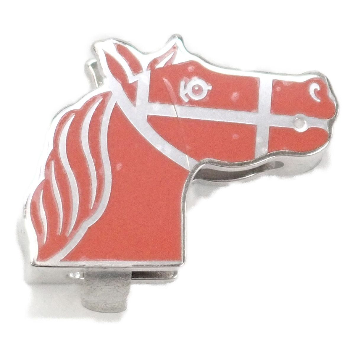 Hermes Quadrige Twilly Ring Scarf Clip Closure Metal Silver Orange