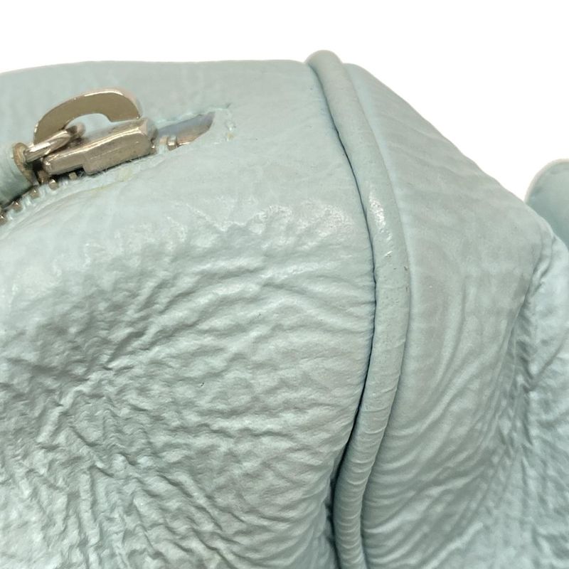 Balenciaga Handbag Classic Mini Twiggy 327103 Light Blue Coated Leather