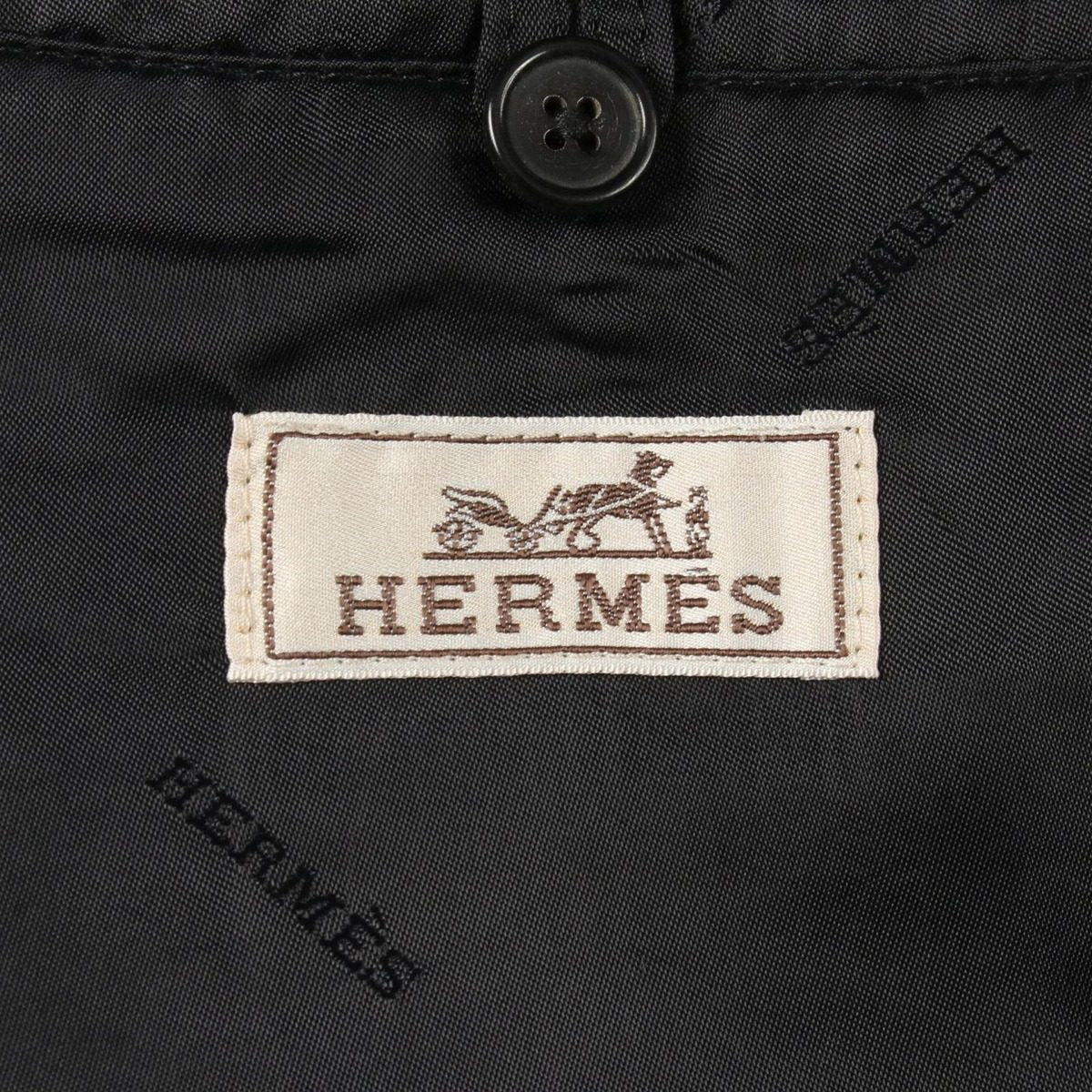 Hermes Collarless Coat Glen Check Nylon — view 3