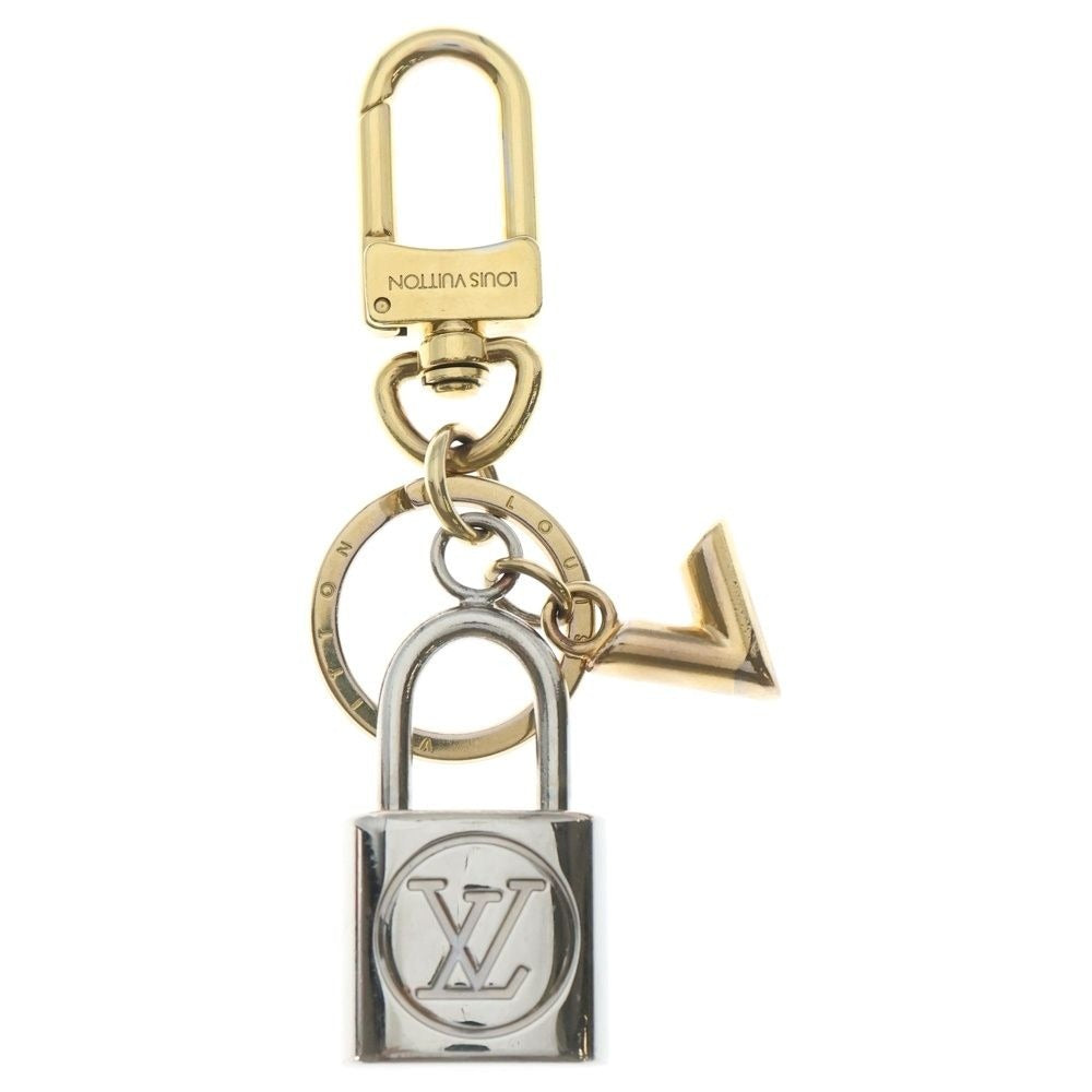 Louis Vuitton Carre Ido Padlock Key Holder Charm Silver Gold