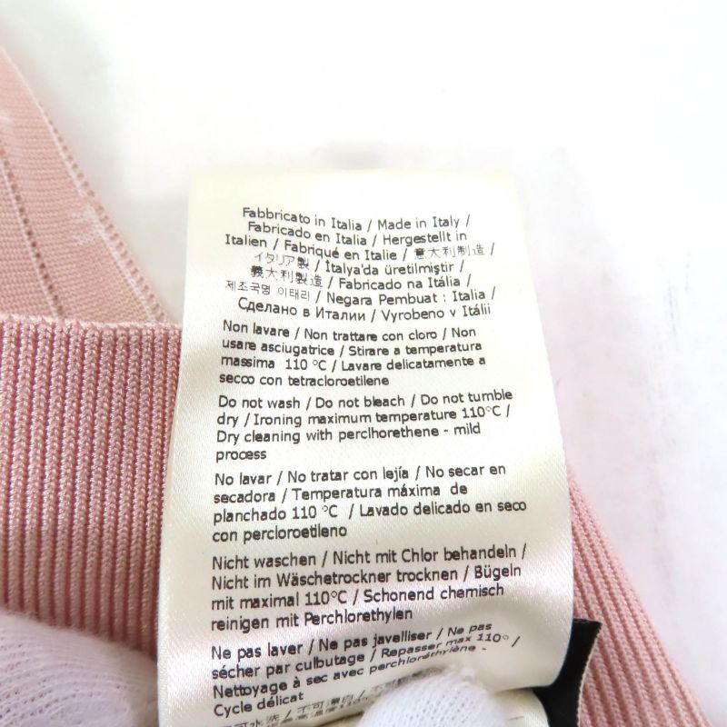 Fendi 2023 Fzx834 Cropped High Neck Long Sleeve Knit Top Pink 36 Made In Italy